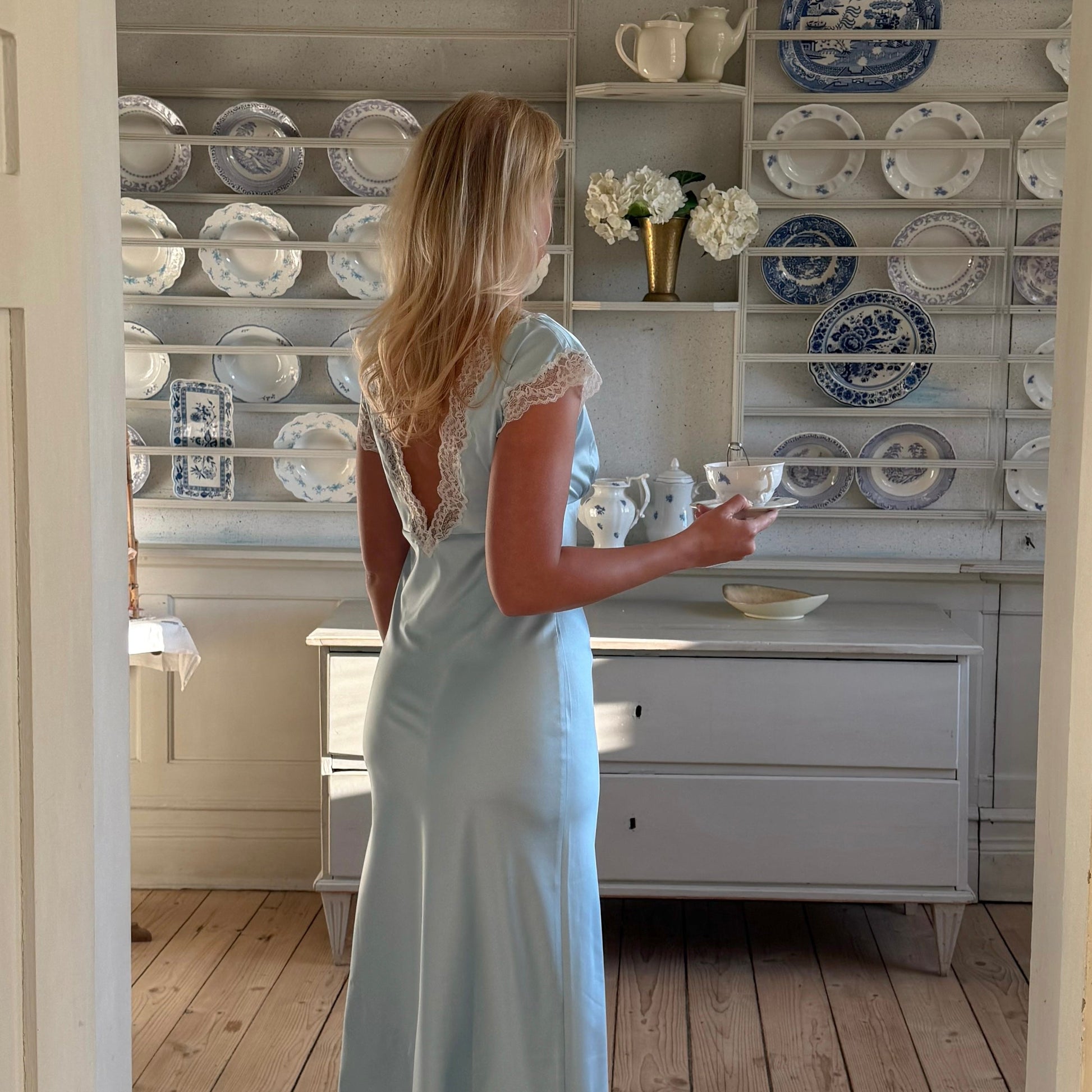 Satin Lace Midi Nightdress